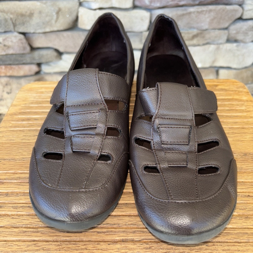 Lifestride Simply Comfort, Brown Woven Top Comfort Shoes Size 9W